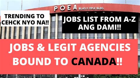poea job hiring canada